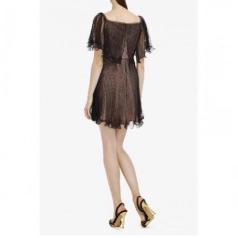 BCBG Max Azria Black Pleated Cocktail Dress - Picture 3 of 8